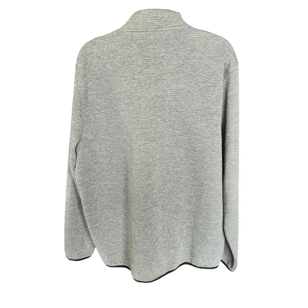 J.Crew Snap Neck Pullover XL Heather Gray Performance Knit Sweatshirt W132